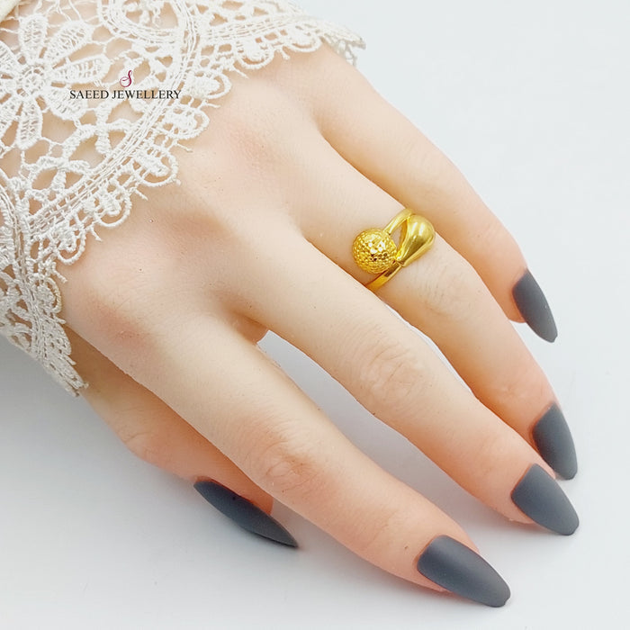 Engraved Ring Made Of 21K Yellow Gold by Saeed Jewelry-27504