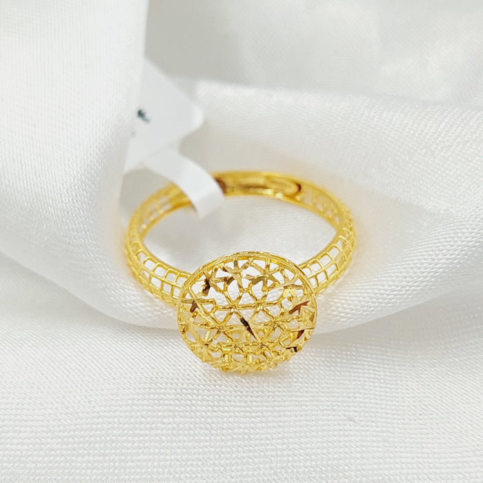 Engraved Ring Made Of 21K Yellow Gold by Saeed Jewelry-28173