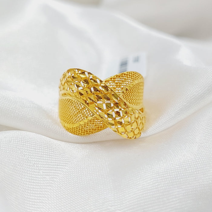Engraved Ring Made Of 21K Yellow Gold by Saeed Jewelry-27587