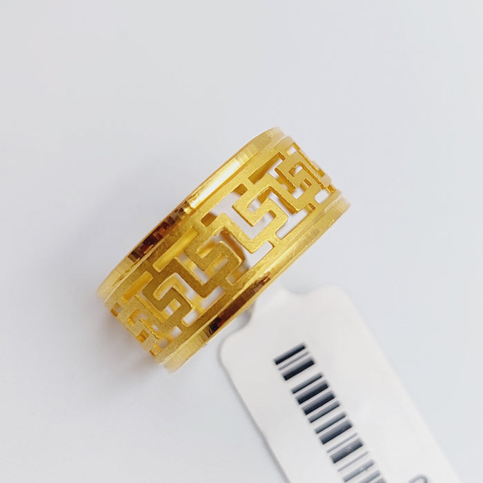 21K Engraved Wedding Ring Made of 21K Yellow Gold by Saeed Jewelry-ذبلة-فرزاتشي-مشبك