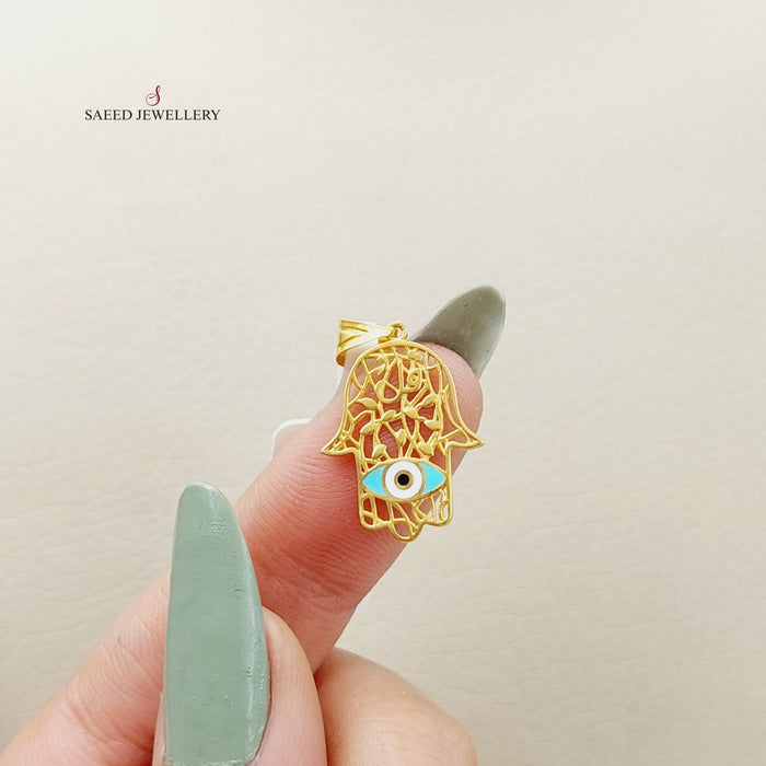 21K Eye of Enamel Ain Made of 21K Yellow Gold by Saeed Jewelry-26760