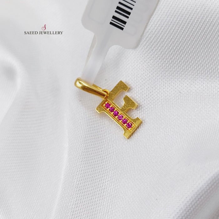 21K F Letter Pendant Made of 21K Yellow Gold by Saeed Jewelry-20975