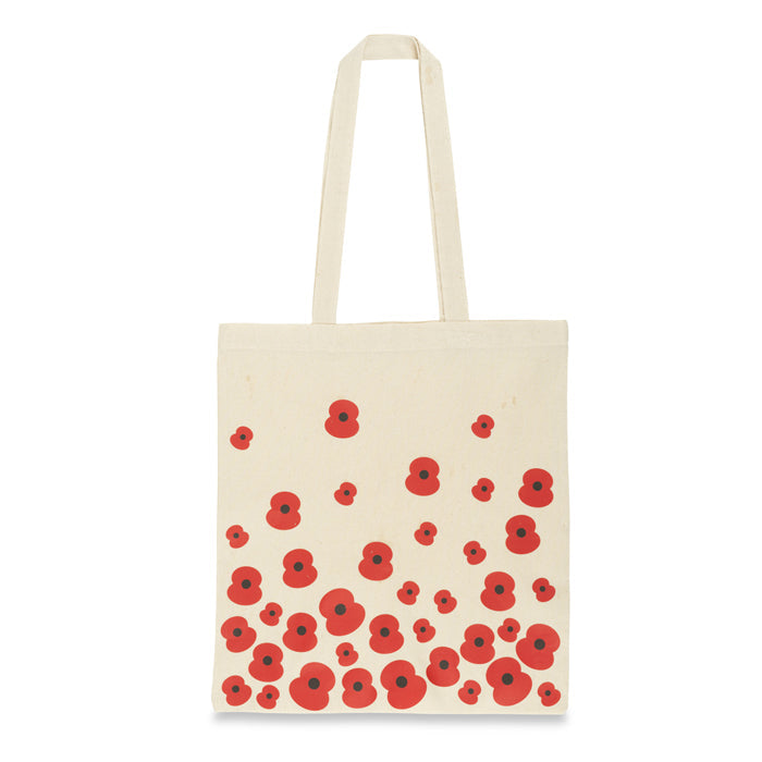 Falling Poppies Cotton Tote Bag