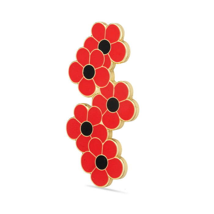 Falling Poppies Five Petal Pin