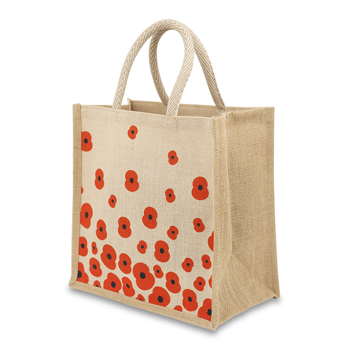 Falling Poppies Medium Juco Bag