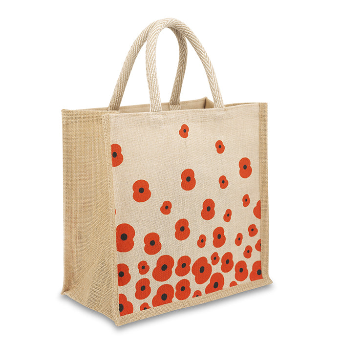 Falling Poppies Medium Juco Bag