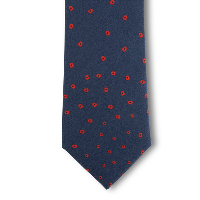 Falling Poppies Silk Tie