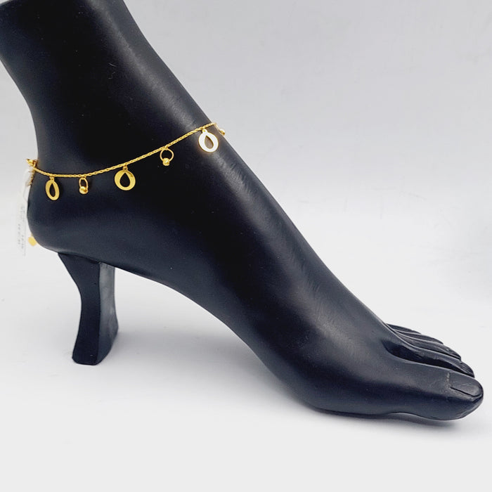 21K Fancy Anklet Made of 21K Yellow Gold by Saeed Jewelry-25721