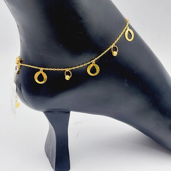 21K Fancy Anklet Made of 21K Yellow Gold by Saeed Jewelry-25721