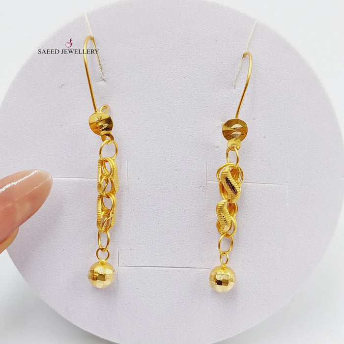 21K Fancy Earrings Made of 21K Yellow Gold by Saeed Jewelry-27027