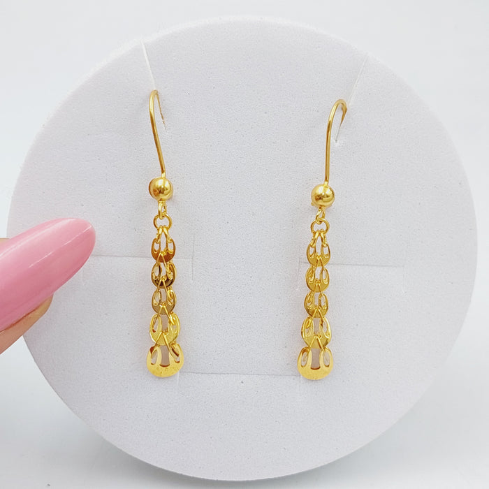 21K Fancy Earrings Made of 21K Yellow Gold by Saeed Jewelry-25720