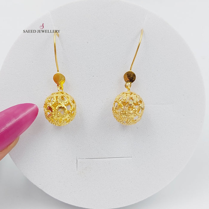 21K Fancy Earrings Made of 21K Yellow Gold by Saeed Jewelry-26303