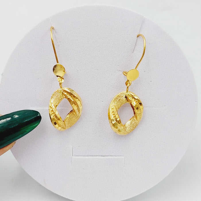 21K Fancy Earrings Made of 21K Yellow Gold by Saeed Jewelry-26423