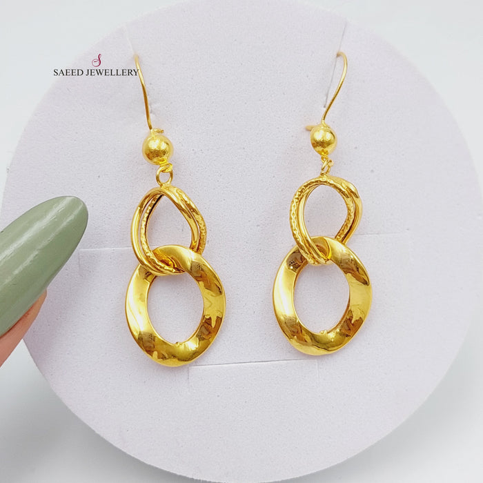 21K Fancy Earrings Made of 21K Yellow Gold by Saeed Jewelry-26763