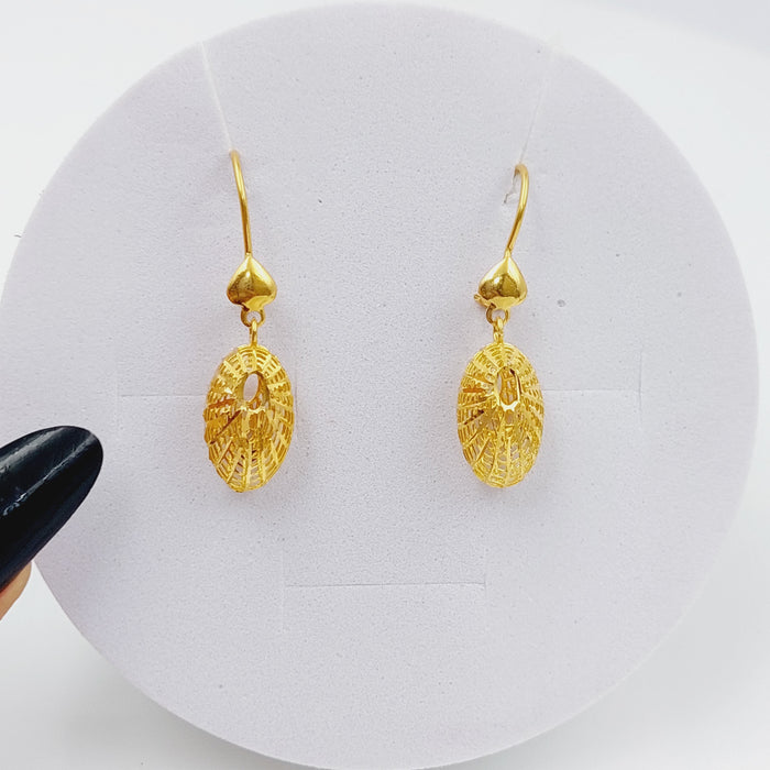 21K Fancy Earrings Made of 21K Yellow Gold by Saeed Jewelry-26479