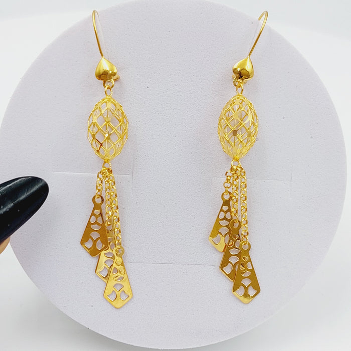 21K Fancy Earrings Made of 21K Yellow Gold by Saeed Jewelry-26473