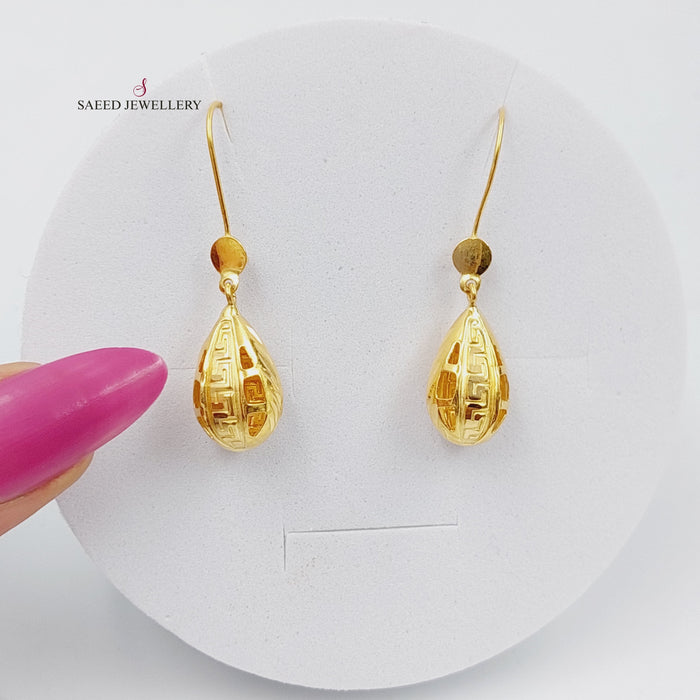 21K Fancy Earrings Made of 21K Yellow Gold by Saeed Jewelry-26305