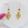 21K Fancy Earrings Made of 21K Yellow Gold by Saeed Jewelry-26307
