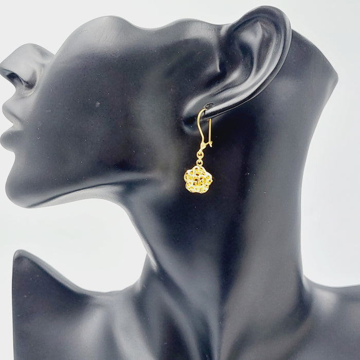 21K Fancy Earrings Made of 21K Yellow Gold by Saeed Jewelry-25592