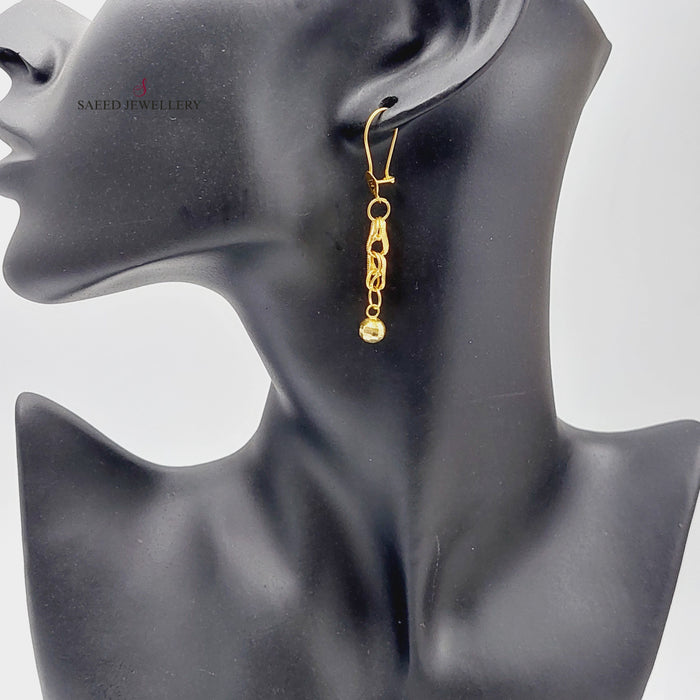 21K Fancy Earrings Made of 21K Yellow Gold by Saeed Jewelry-27027