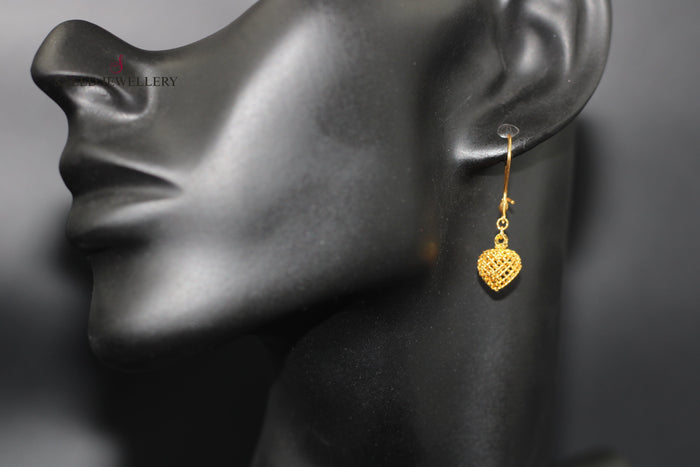 21K Fancy Earrings Made of 21K Yellow Gold by Saeed Jewelry-حلق-اكسترا-مستورد