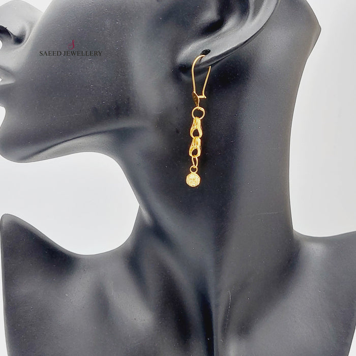 21K Fancy Earrings Made of 21K Yellow Gold by Saeed Jewelry-27026