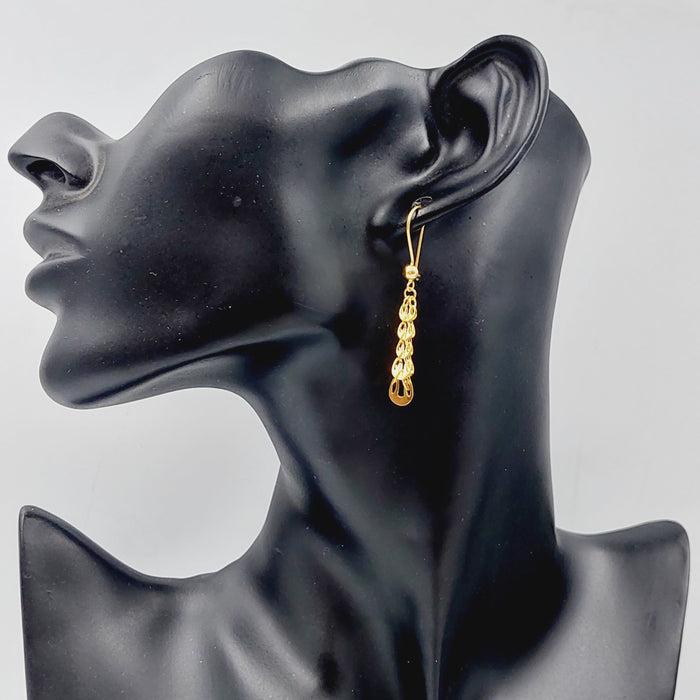 21K Fancy Earrings Made of 21K Yellow Gold by Saeed Jewelry-25720