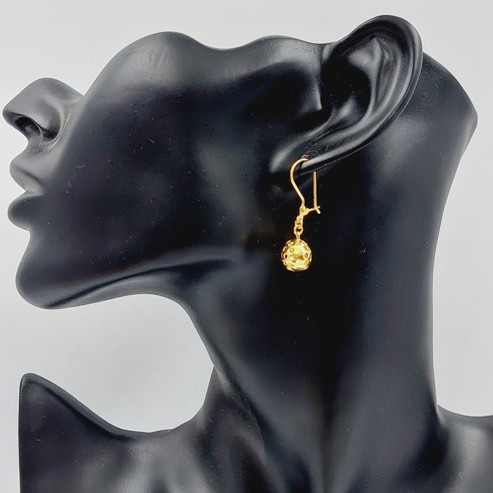 21K Fancy Earrings Made of 21K Yellow Gold by Saeed Jewelry-25275