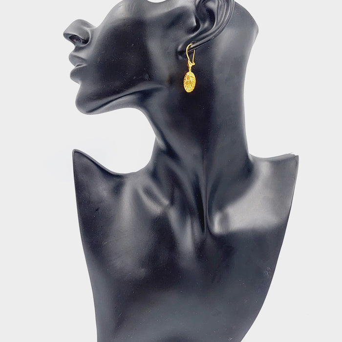 21K Fancy Earrings Made of 21K Yellow Gold by Saeed Jewelry-26479
