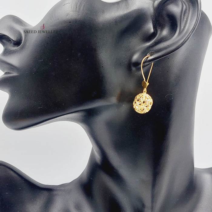 21K Fancy Earrings Made of 21K Yellow Gold by Saeed Jewelry-26303