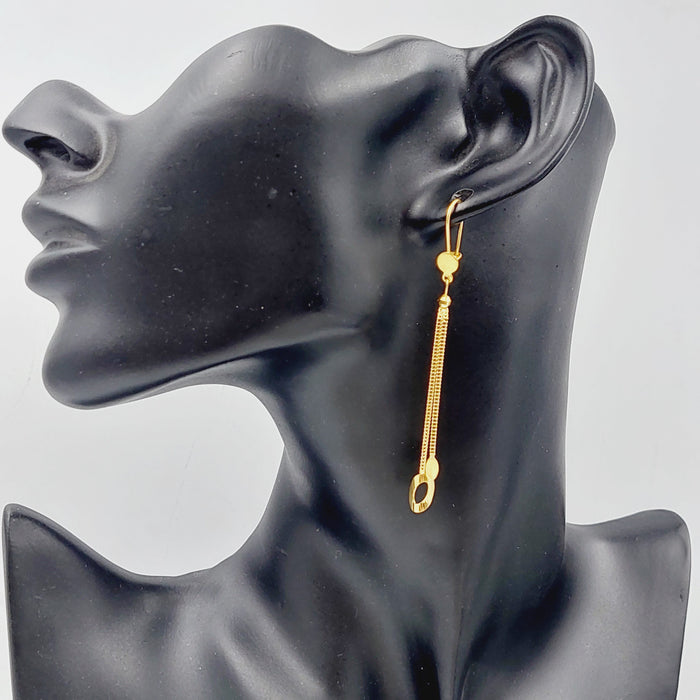 21K Fancy Earrings Made of 21K Yellow Gold by Saeed Jewelry-25689