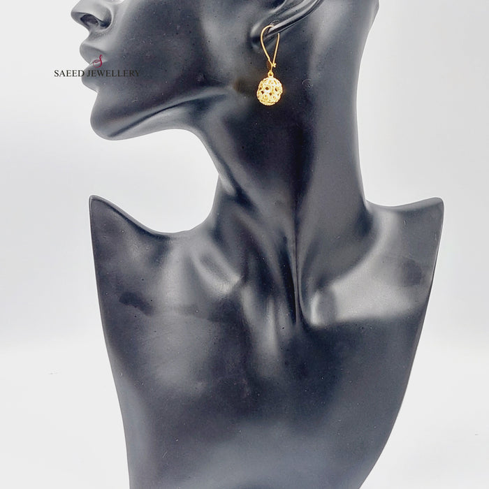 21K Fancy Earrings Made of 21K Yellow Gold by Saeed Jewelry-26303