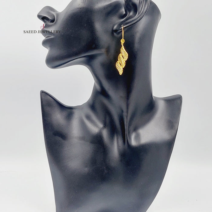 21K Fancy Earrings Made of 21K Yellow Gold by Saeed Jewelry-26309