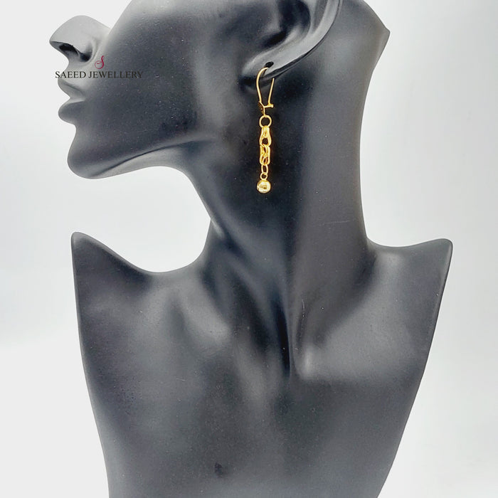 21K Fancy Earrings Made of 21K Yellow Gold by Saeed Jewelry-27027