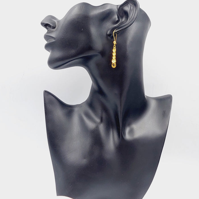 21K Fancy Earrings Made of 21K Yellow Gold by Saeed Jewelry-25720