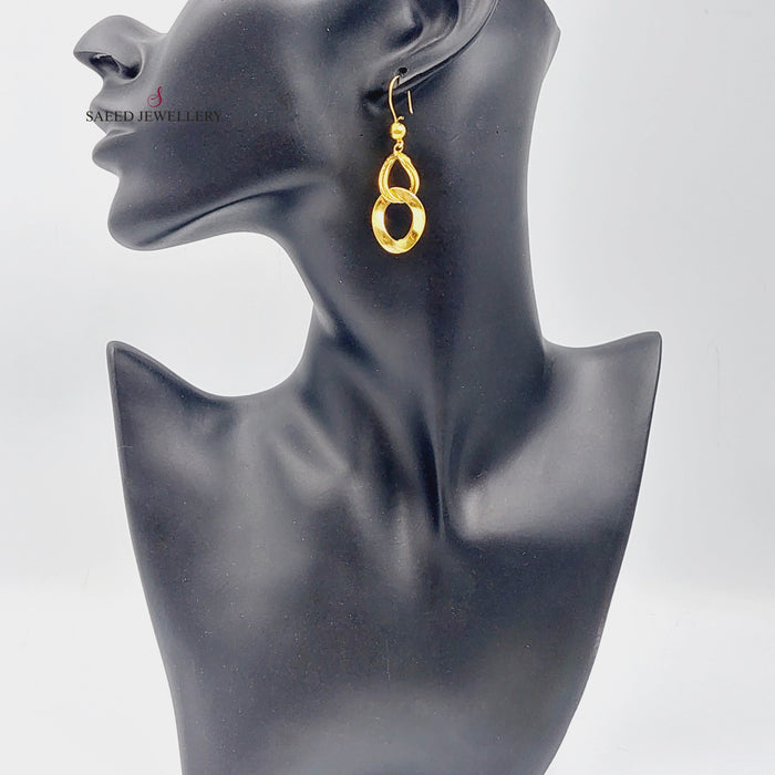21K Fancy Earrings Made of 21K Yellow Gold by Saeed Jewelry-26763