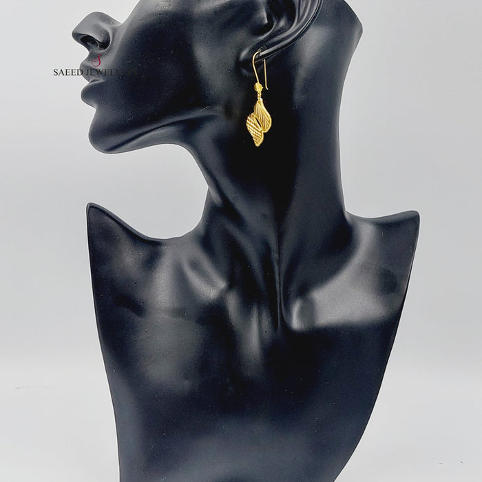 21K Fancy Earrings Made of 21K Yellow Gold by Saeed Jewelry-26307