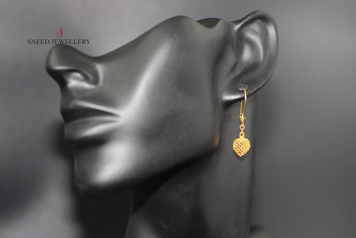 21K Fancy Earrings Made of 21K Yellow Gold by Saeed Jewelry-حلق-اكسترا-مستورد