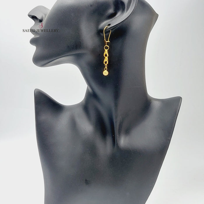 21K Fancy Earrings Made of 21K Yellow Gold by Saeed Jewelry-27026