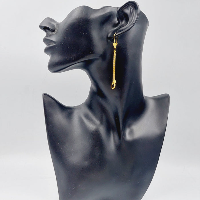 21K Fancy Earrings Made of 21K Yellow Gold by Saeed Jewelry-25689