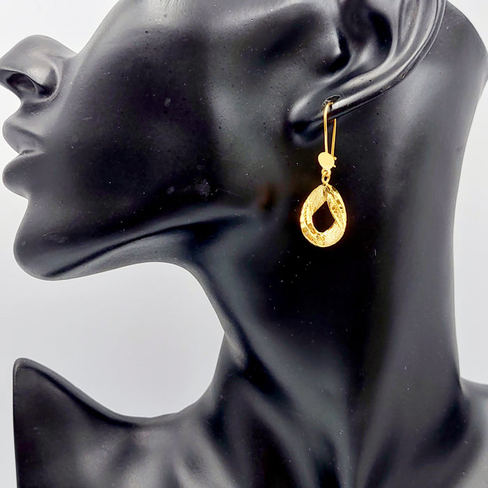 21K Fancy Earrings Made of 21K Yellow Gold by Saeed Jewelry-26423