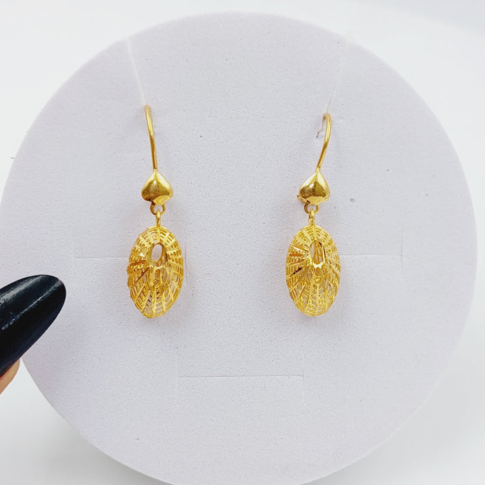 21K Fancy Earrings Made of 21K Yellow Gold by Saeed Jewelry-26479
