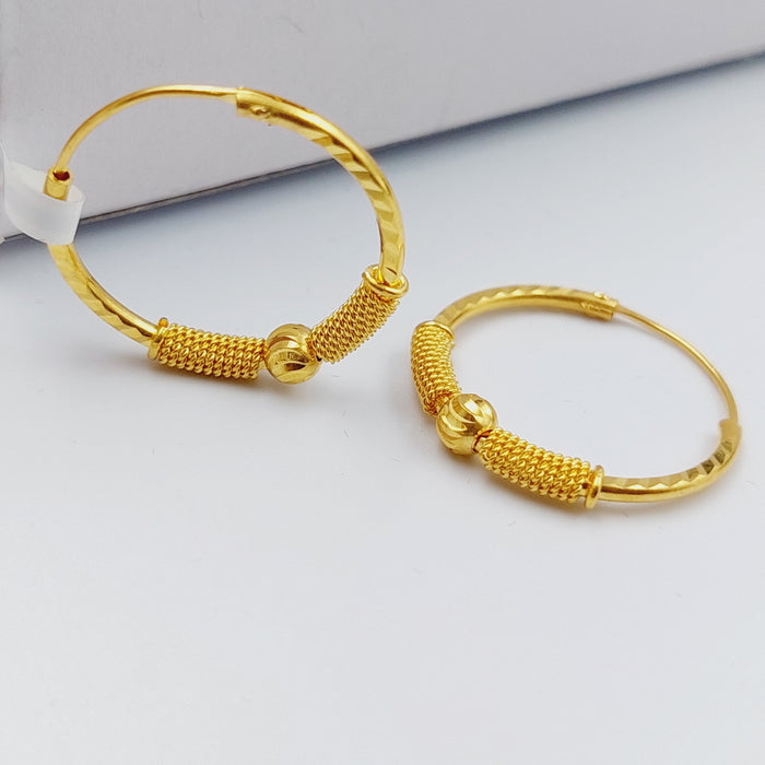 21K Fancy Earrings Made of 21K Yellow Gold by Saeed Jewelry-22226
