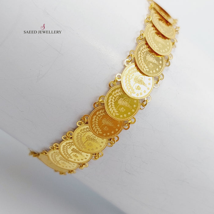 18K Fancy Eighthss Bracelet Made of 18K Yellow Gold by Saeed Jewelry-اسواره-اثمان