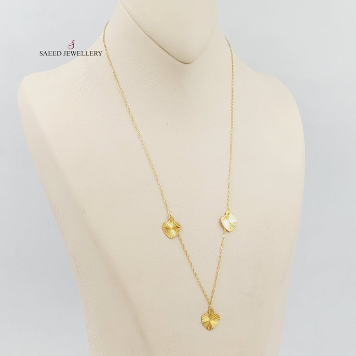 21K Fancy Heart Necklace Made of 21K Yellow Gold by Saeed Jewelry-25111