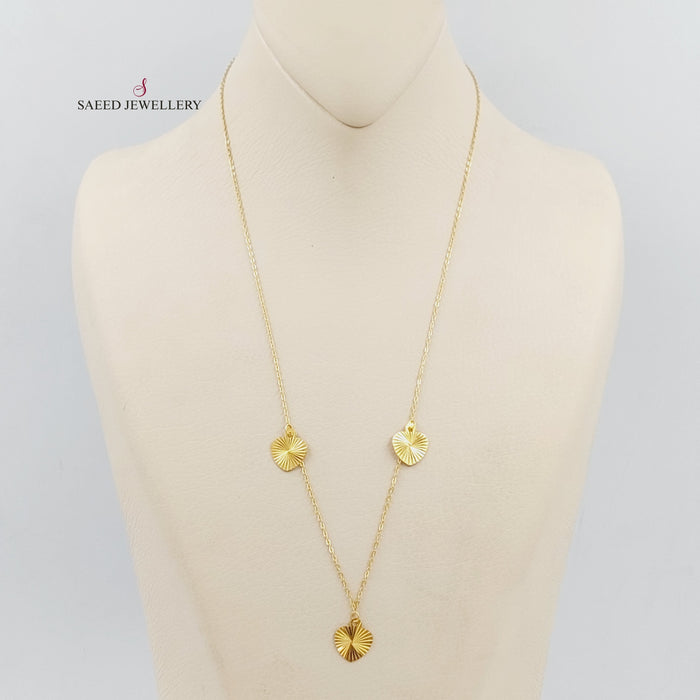 21K Fancy Heart Necklace Made of 21K Yellow Gold by Saeed Jewelry-25111