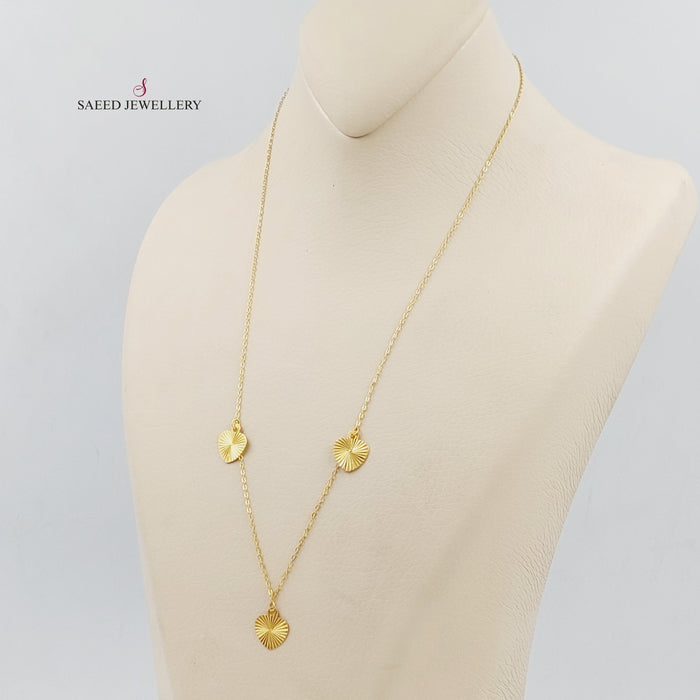 21K Fancy Heart Necklace Made of 21K Yellow Gold by Saeed Jewelry-25111