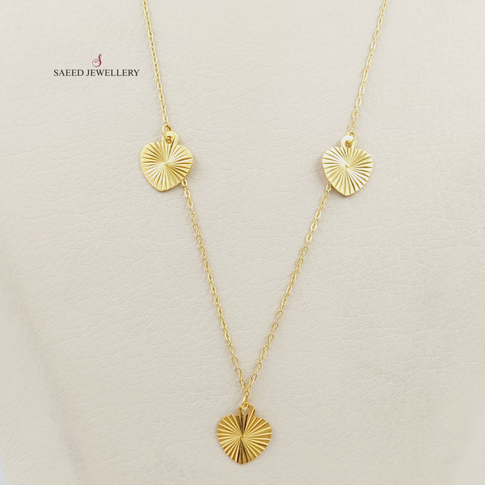 21K Fancy Heart Necklace Made of 21K Yellow Gold by Saeed Jewelry-25111