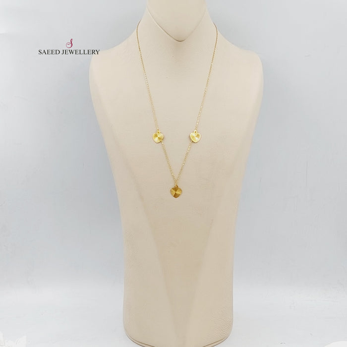 21K Fancy Heart Necklace Made of 21K Yellow Gold by Saeed Jewelry-25111