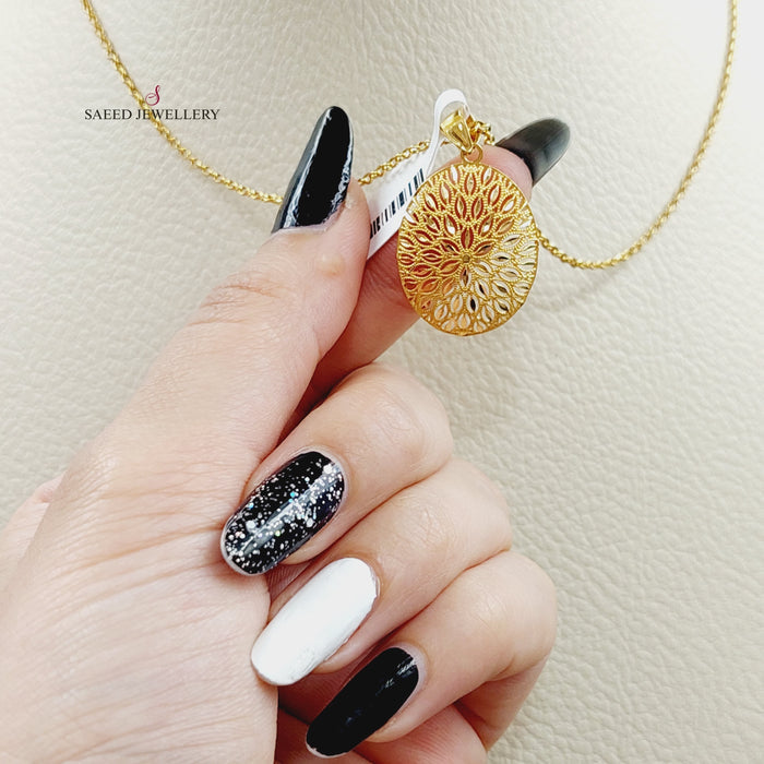 21K Fancy Pendant Made of 21K Yellow Gold by Saeed Jewelry-21753